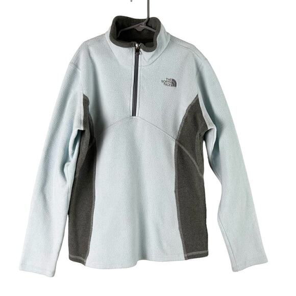 The North Face Girls Glacier Quarter Zip Fleece Sweater Jacket Blue Gray, Large - Picture 2 of 12